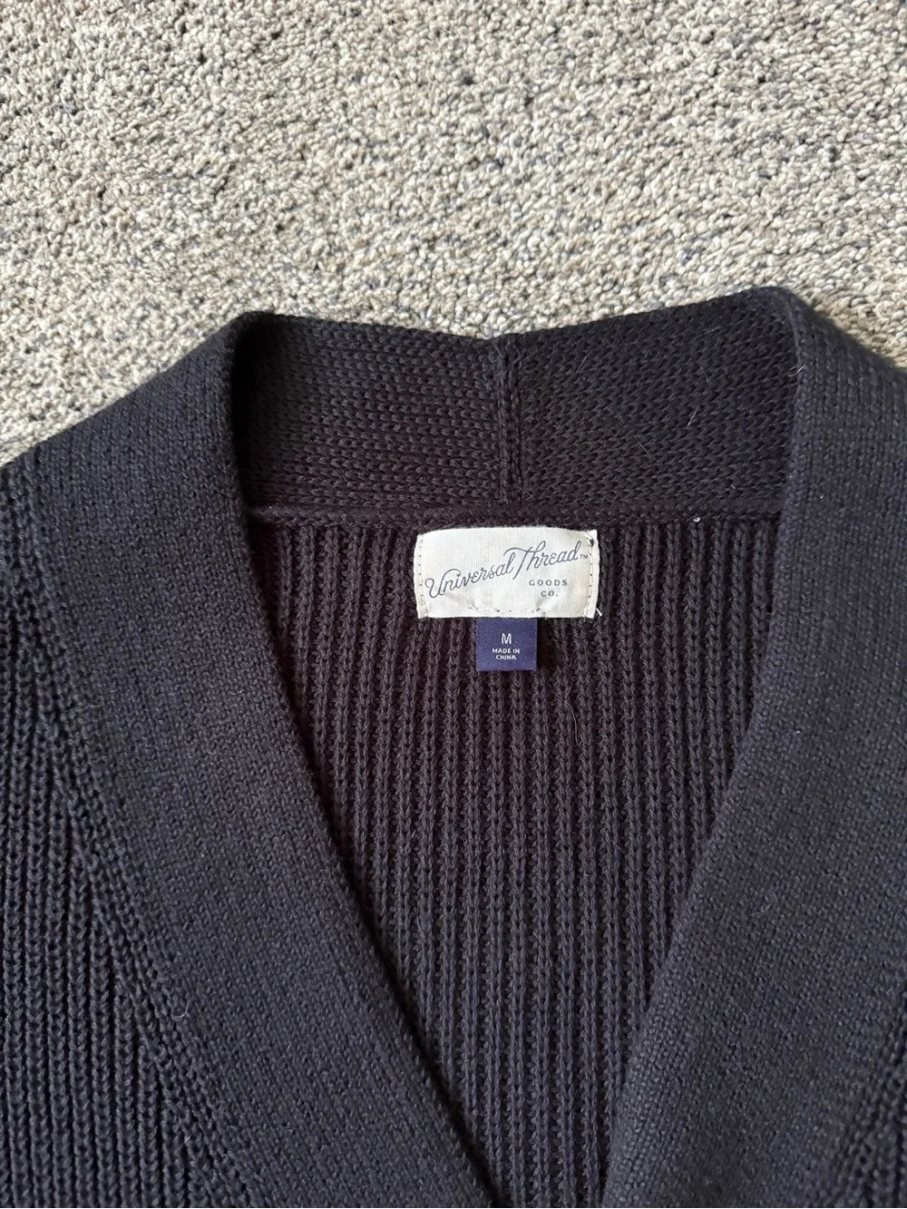 Universal Threads 100% Cotton Black V-Neck Women's Cardigan Sweater- Medium